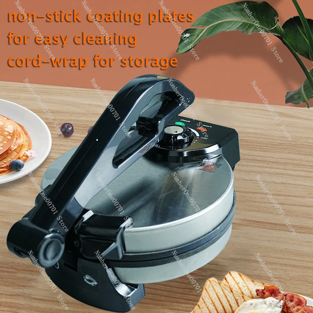 220V Electric Chapati Maker, Non-Stick Flatbread Machine for Tortilla Spring Rolls, EU Plug Home Use