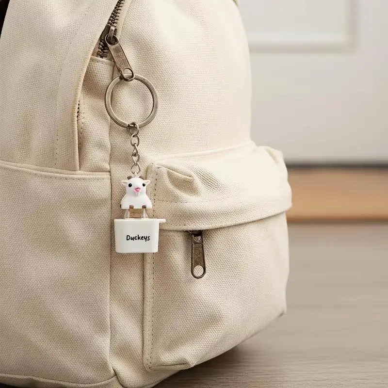 1 Stück Kätzchen-Schaf-Schlüsselanhänger, leuchtend, mit Geräusch, zur Stresslinderung, kreatives Fidget-Spielzeug, tragbarer elektronischer Anhänger für Erwachsene – Detail 14