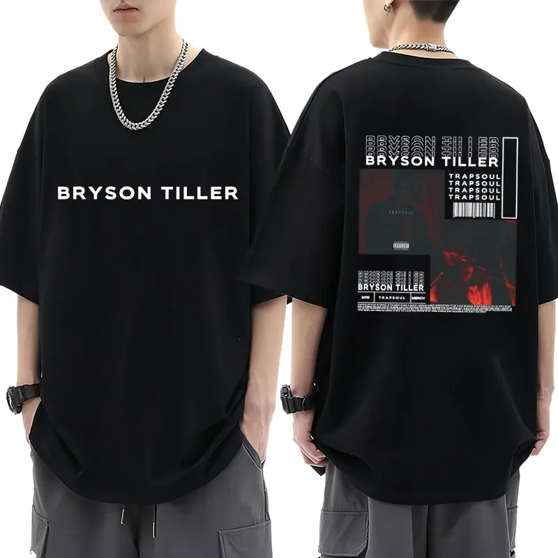 Rapper Bryson Tiller Trapsoul Album T Shirt Gothic Hip Hop Vintage Fashion Oversized Tshirt 100% Cotton Casual Streetwear Unisex