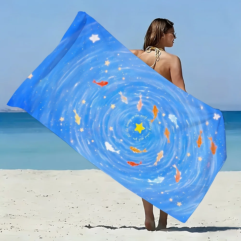 Dreamy Ocean Animal Print Beach Mat For Water Sports Surfing Kayaking And Summer Beachside Outdoor Adventures