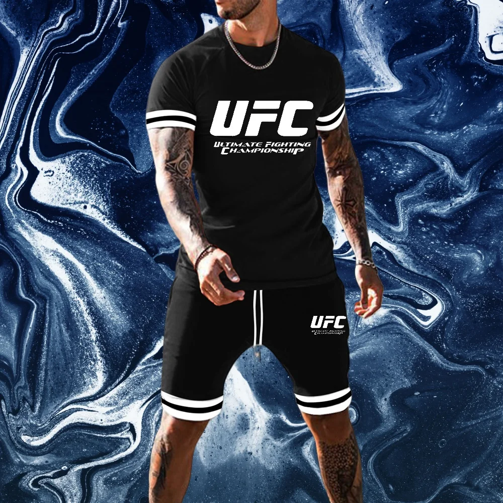 

New Casual Shopping Summer Seaside Men's Suit Breathable and Comfortable Outdoor Sports Adult Short-sleeved Shorts