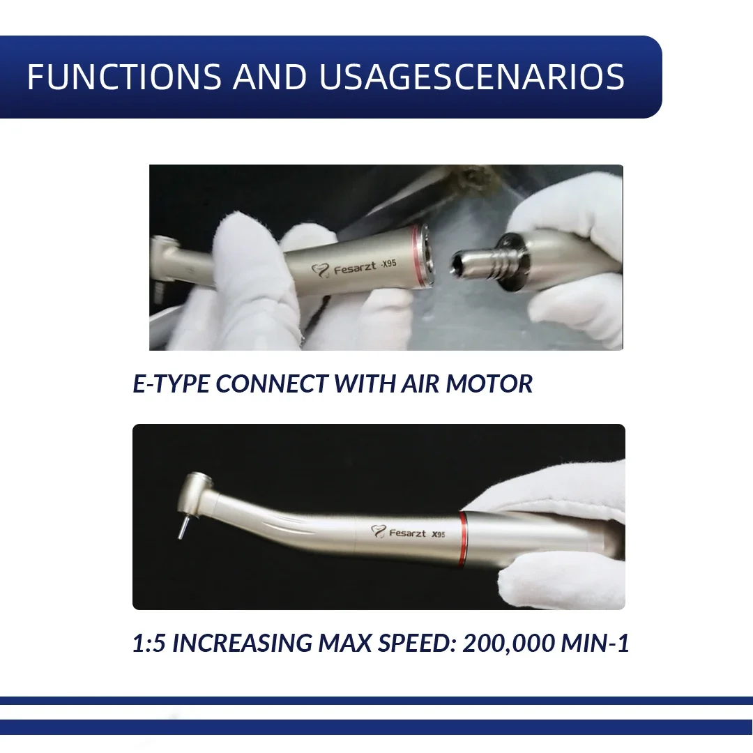 طب الأسنان X95 معدات موتور المياه الداخلية ، زيادة سرعة اليد ، والحد من قبضة زاوية كونترا ، 1:5