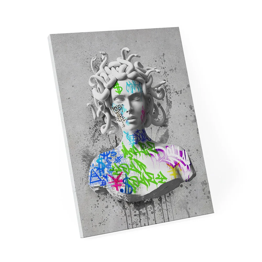 

Medusa Graffiti Art Sculpture Canvas Paintings on the Wall Decor Art Posters and Prints Medusa Fashion Luxury Pictures Cuadros