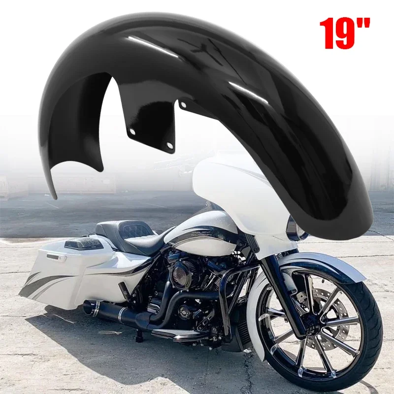 Motocykl jasny czarny 19 "Wrap przedni błotnik dla Harley Touring Road King Electra Glide Street Road King Glide Ultra