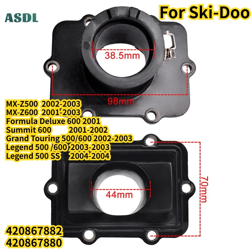 420867882 600cc Motorcycle Carburetor Air Inlet Intake Manifold Pipe Interface For Ski-Doo MX-Z500 MX-Z600 Summit 600 Legend 500