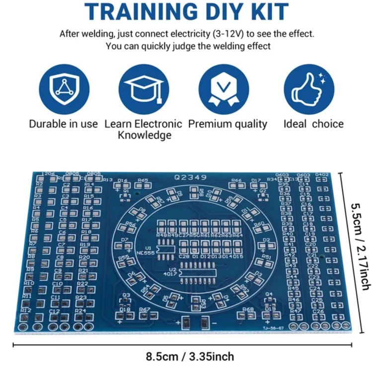 لتقوم بها بنفسك عدة لوحة دارات مطبوعة إلكترونية وحدة مجموعة الدورية LED مصلحة الارصاد الجوية NE555 لحام ممارسة مجلس فاني مهارات التدريب
