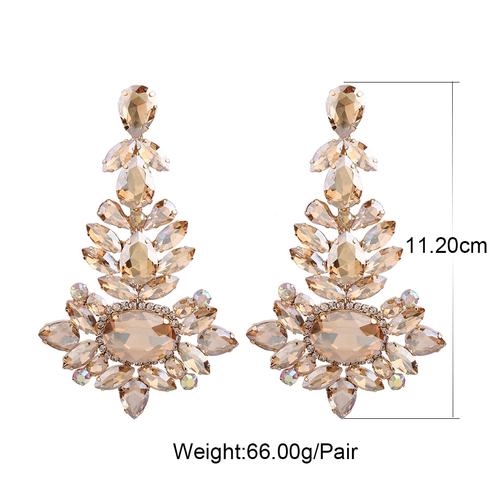 New Metal Rhinestone Geometric Earrings Home Party Fashion Dangle Earrings Women\'s Shining Statement Earrings Jewelry Wholesale