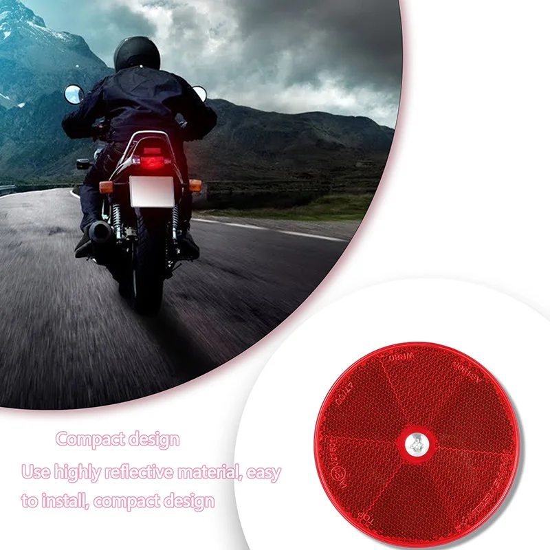 Aohewei 6 Stuks Ronde Lijm Reflecterende Stickers 3 Kleuren Met Schroeven Aanhangwagen Reflectoren Veiligheid Achter Reflecterende Auto Accessoire