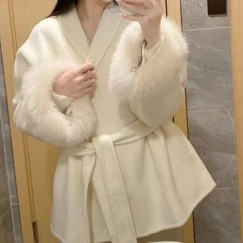 Elegancki, casualowy, zimowy płaszcz damski o dopasowanym kroju, formalny, vintage, z długim rękawem, ciepła odzież wierzchnia, modny kardigan, kurtka, nowość 2025.