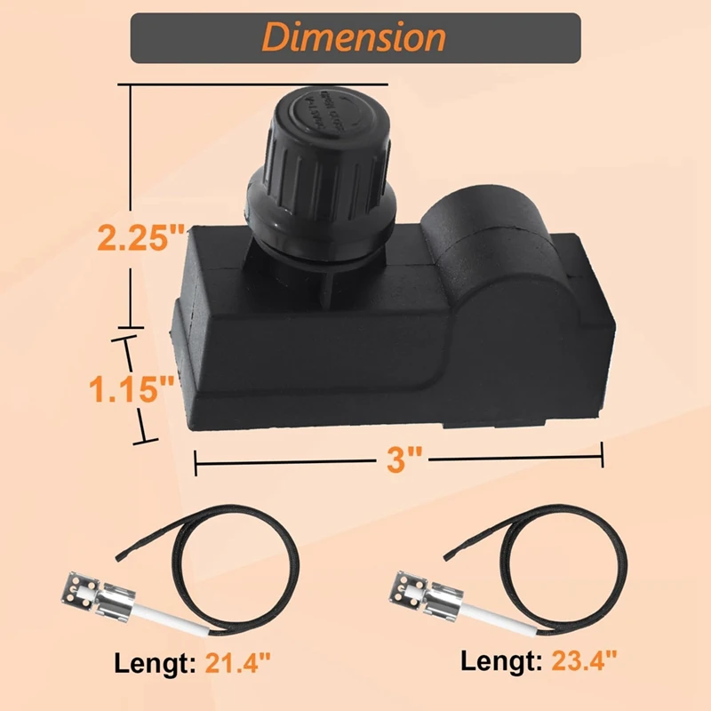 Charbroil 2 버너 그릴용 G350-0017-W1 점화 장치, 전자 점화 모듈 및 그릴 점화 장치, 액세서리 키트