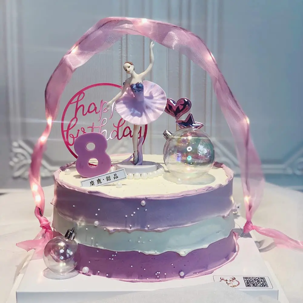 3 PCS Dancing Girl Ballerina Figurine Ballet Figurine Cake Topper For Girl Birthday Party Supplies Ballerina Cake Decoration