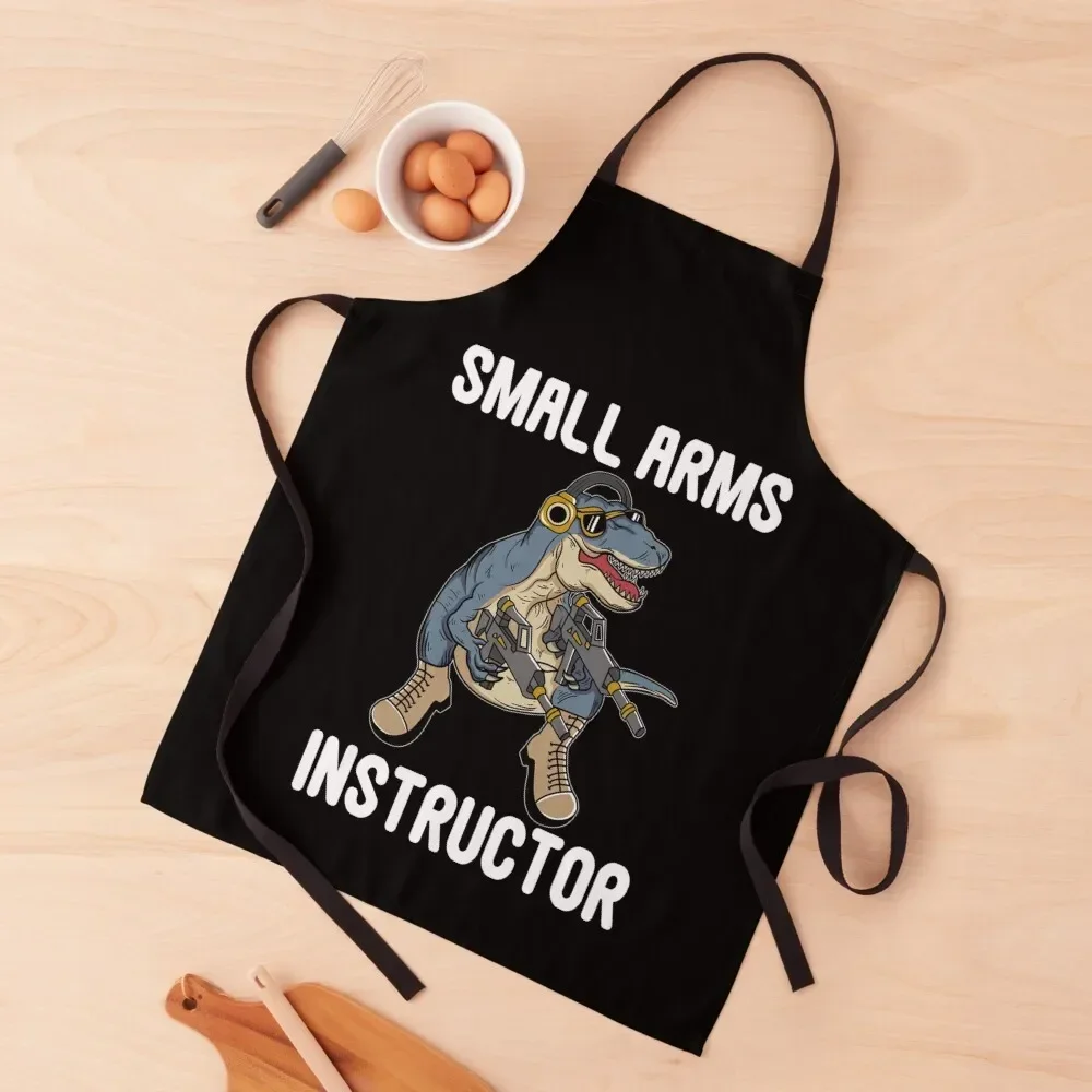 

Small Arms Instructor Rex Dinosaur Gun for Firearm Trainer Apron cook wear Korean Funny women's work Apron