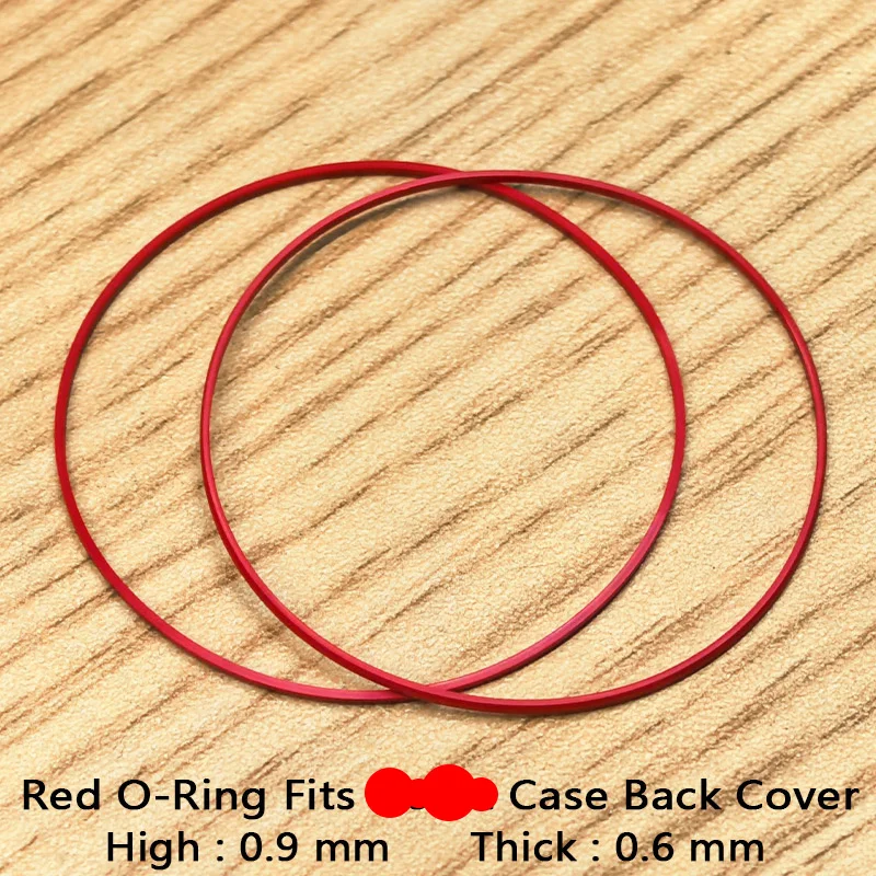 2/5 PCS Red Gasket Dia 25-40MM O-Ring Waterproof Gasket Fits Men Watch Case Back Cover T035 Couturier 1853 Case Ring Parts