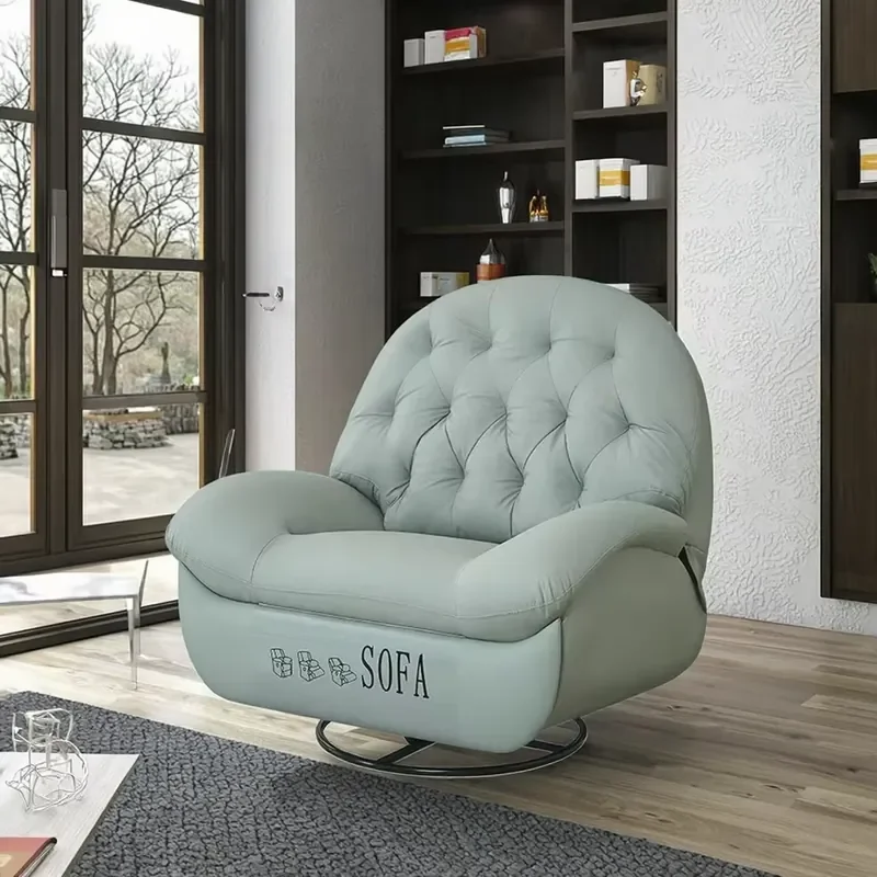 Morden Electric Green Leather Waterproof Pet Friendly Home Leisure Recliner Sofa with Cup Holder for Living Room Bedroom
