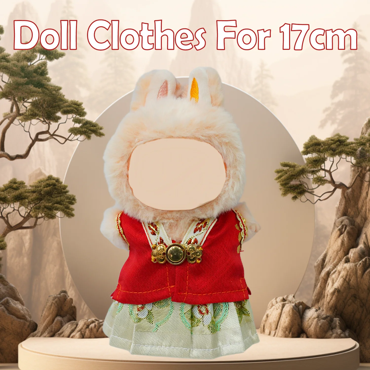 

17 cm Ming Hanfu suit half-collared horse face dress is a rag doll garment accessories with brocade (no doll).