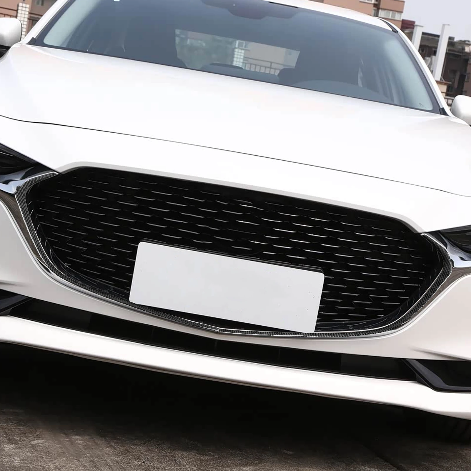 Real Soft Carbon Fiber For Mazda 3 Axela 2019-2026 Car Center Net Frame Trim Customizable Car Sticker Interior Accessories 6