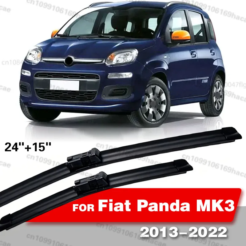 

2Pcs Wiper Front Wiper Blades Set For Fiat Panda MK3 2013 - 2022 2014 2015 Windshield Windscreen Window Rain Brushes 24"+15"