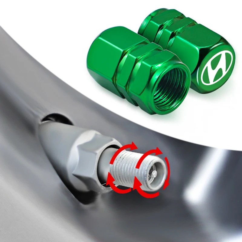 4 قطعة ثلاثية الأبعاد سيارة معدنية الإطارات صمام قبعات عجلة غطاء غبار لشركة هيونداي جينيسيس N-LINE I10 I20 I30 I40 IX20 IX35 كونا جيتز فيلوستر #5