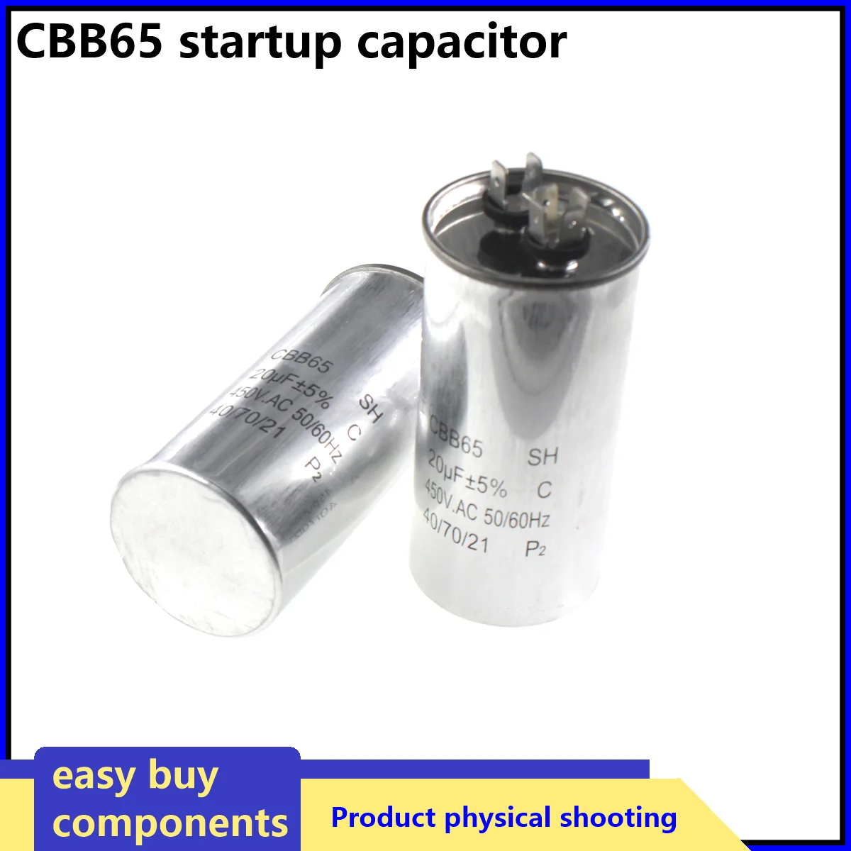 CBB65 450VAC 20uF 25uF 30uF 35uF 40uF 45uF 50uF 60uF 70uF Condensatore motore AC Condensatore di avviamento del compressore del condizionatore d'aria 5%