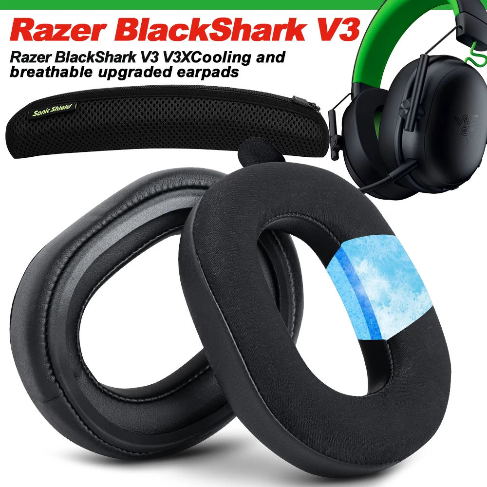 Earphone Pads for Razer BlackShark V1 V2 V3 V3X Cool and refreshing in summer Sponge Replacement Earpads Headband Protector