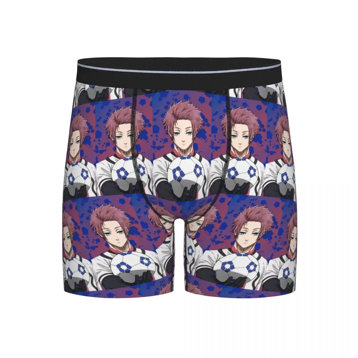 

Длинные трусы-боксеры, шорты Itoshi Sae с синим замком, трусики с героями мультфильмов аниме, мужское вентилируемое нижнее белье для Homme, мужские подарки бойфренду