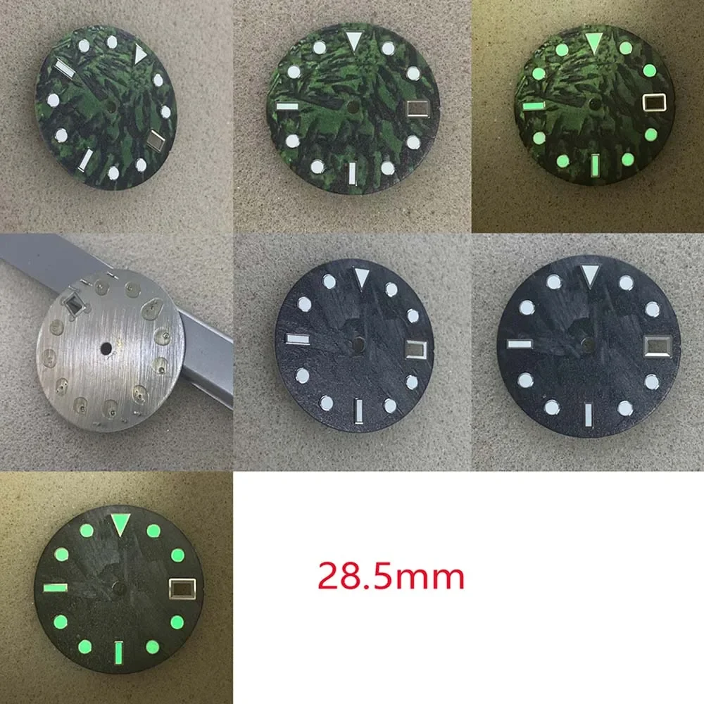 28.5mm Green Luminous Watch Dial for NH35/4R36A Watch Movement Repair Part NEW DIY