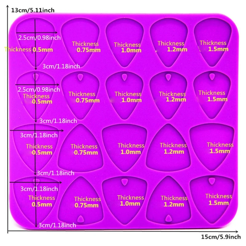 Silicone Guitar Pick for Case Molds for Resin Casting Musical Epoxy Resin Molds