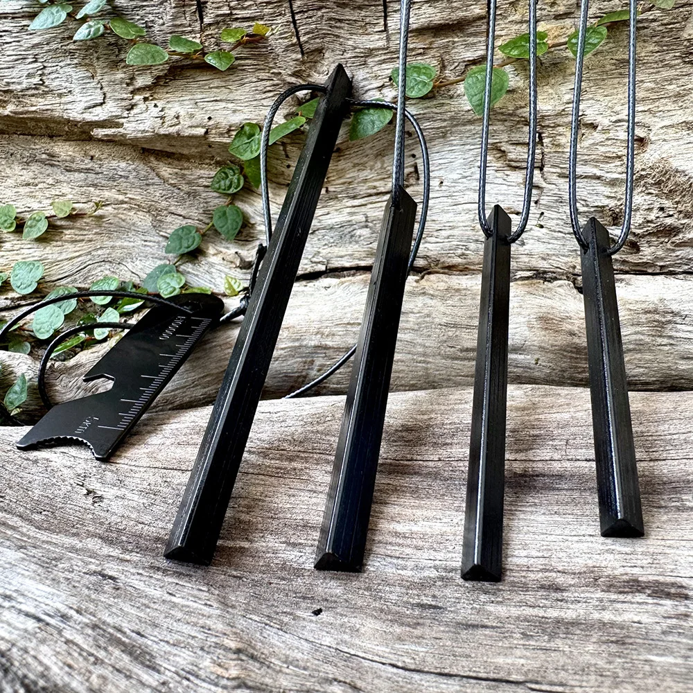 Triangle Flintstone Magnesium Rod Outdoor Survival Fire Starter Wilderness Survival Fire Starter with Scrape Blade