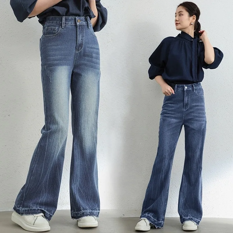 

Джинсы Bootcut Черные Y2K Женские Slim High Street Vibe Широкие Новые женские джинсы в европейском стиле Однотонные прямые универсальные с цветочным принтом
