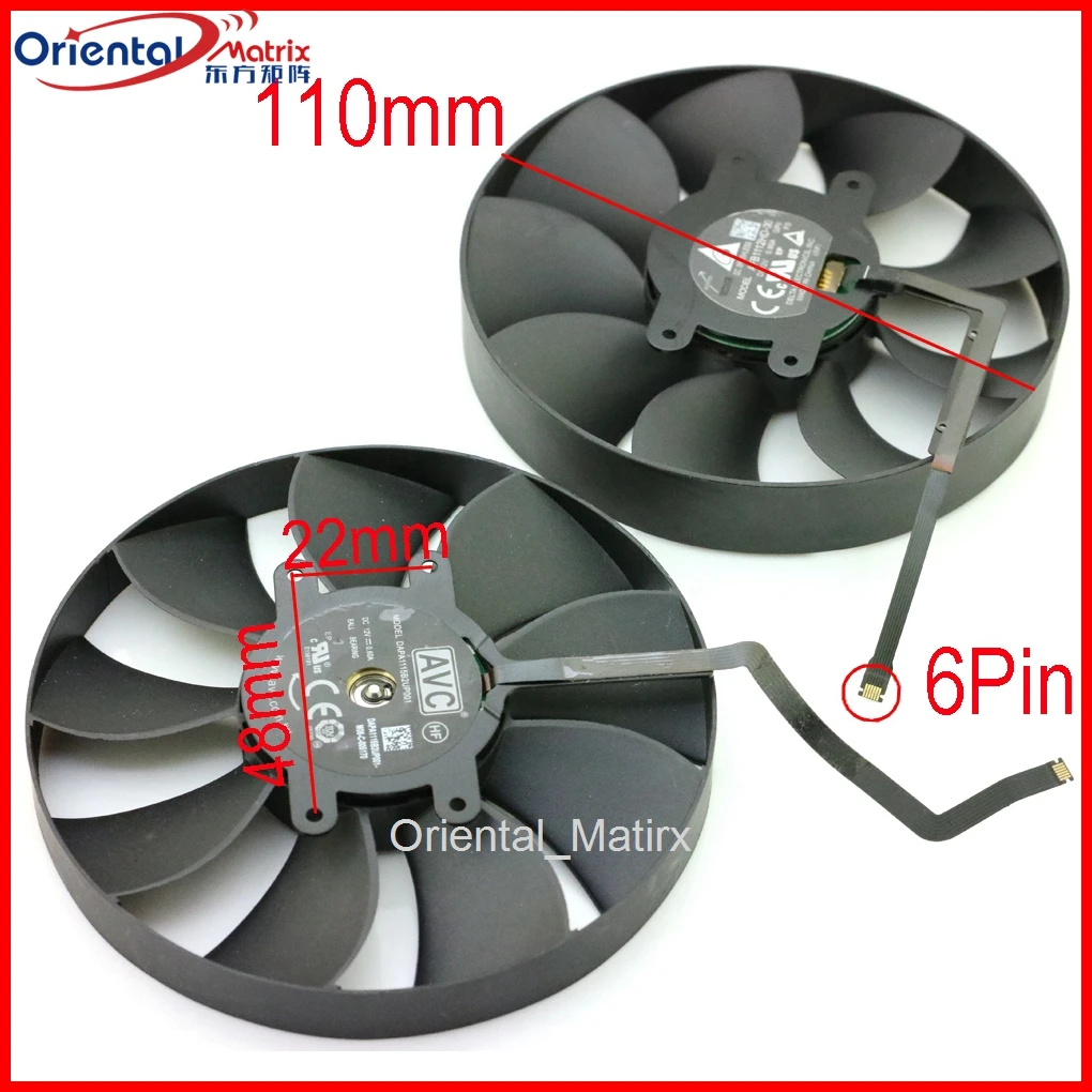 2pcs/Lot AFB1112HD-00 DAPA1115B2UP001 110mm DC12V 0.90A For NVIDIA GeForce RTX3090FE RTX3090Ti 3090 Graphics Video Card VGA Fan