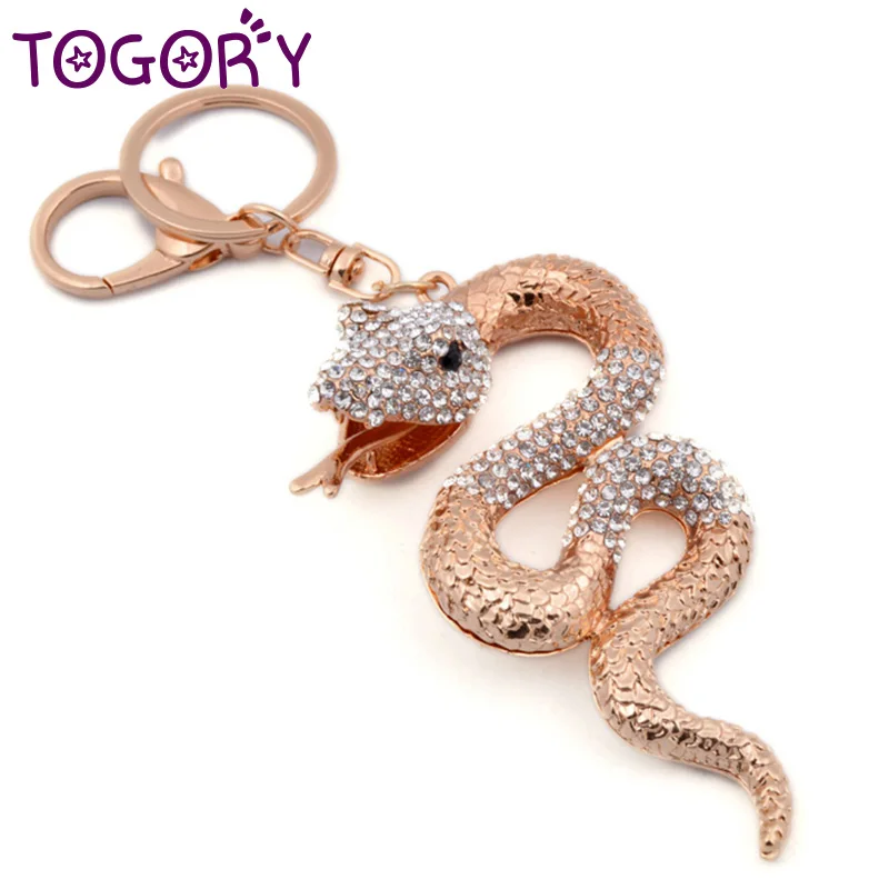 Togory Hot Sale Gold Farbe Schlange Anhänger Schlüssel bund Schlüssel ringe für Frauen Männer Schlüssel bagen besten Schmuck Accessoires Geschenk sonder angebot