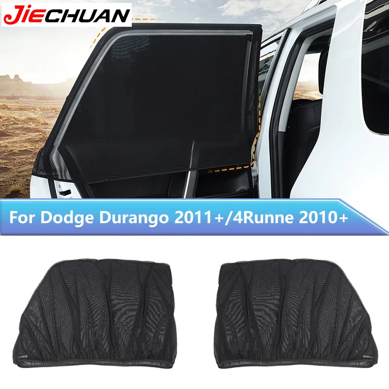

JIECHUAN Car Rear Window SunShade Insect Net Anti-UV Heat Reduction Visor Curtain For 4Runner 2010 Up For Dodge Durango 2011 Up