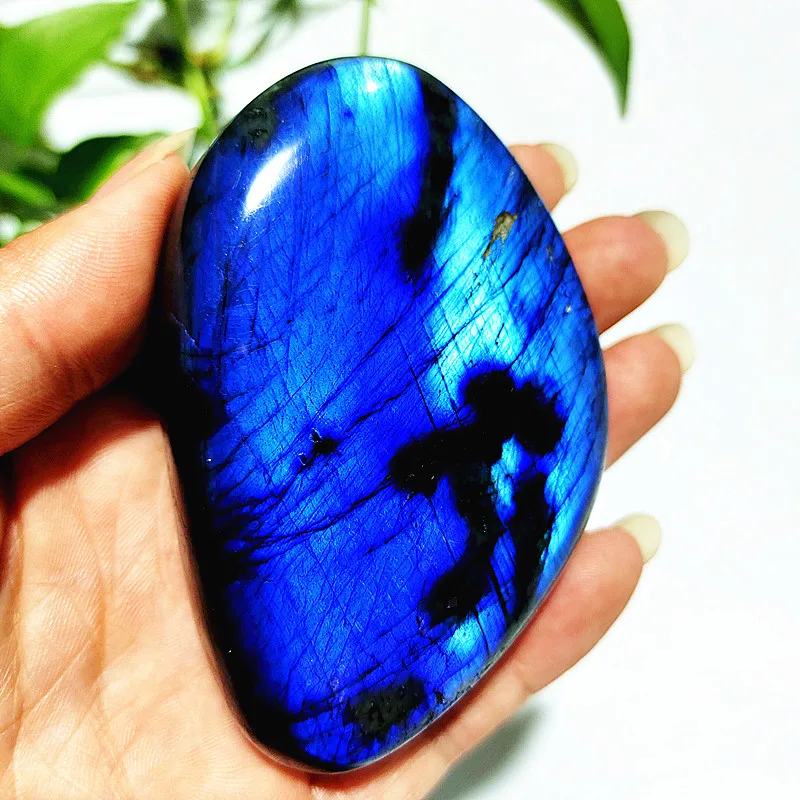 Natural Stones Labrador Palm Stone Spiritual Meditation Healing Yoga Exercise Feng Shui Crystal Room Ornaments - Image 2