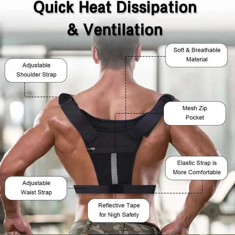 Adjustable Sport Running Chest Bag Running Vest Bag Reflective Front Chest Pack with Phone Holder Breathable Cycling Vest Bag