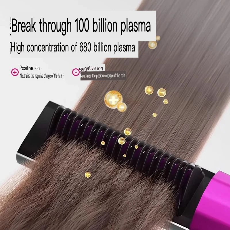 The Rechargeable Negative Ion Straight Hair Comb Does Not Damage The Hair. The Straight Plate Clip Is Anti-static
