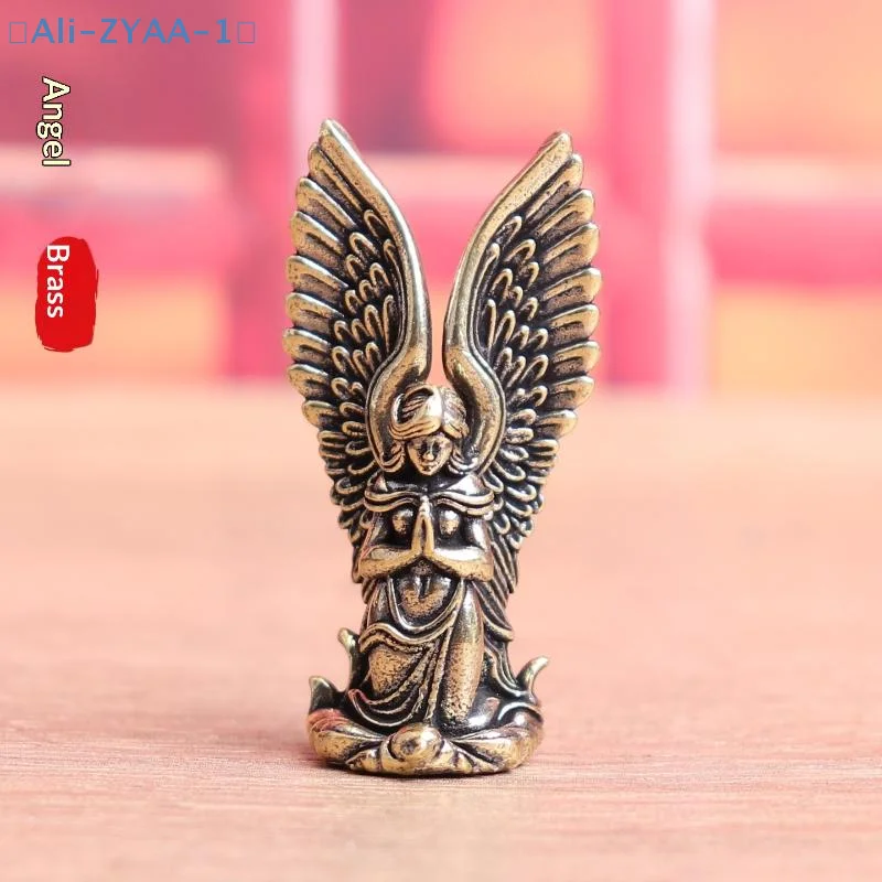 【ZYAA-1】1Pcs Home Decor Ornament Brass Goddess Guardian Angel Small Statue Characters Miniatures Figurines