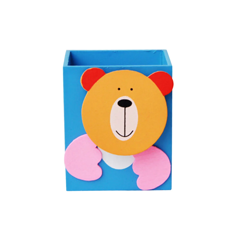 

Cartoon Pen Holder Blue Bear Design Desk Organizer for Pencils Pens Cosmetics Chopsticks Desktop Stationery Storage Container
