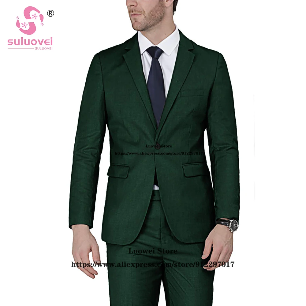 

Classic Slim Fit Suits For Men Premium Stretch 2 Piece Jacket And Pants Set Groom Wedding Prom Tuxedo Costume Homme Pour Mariage