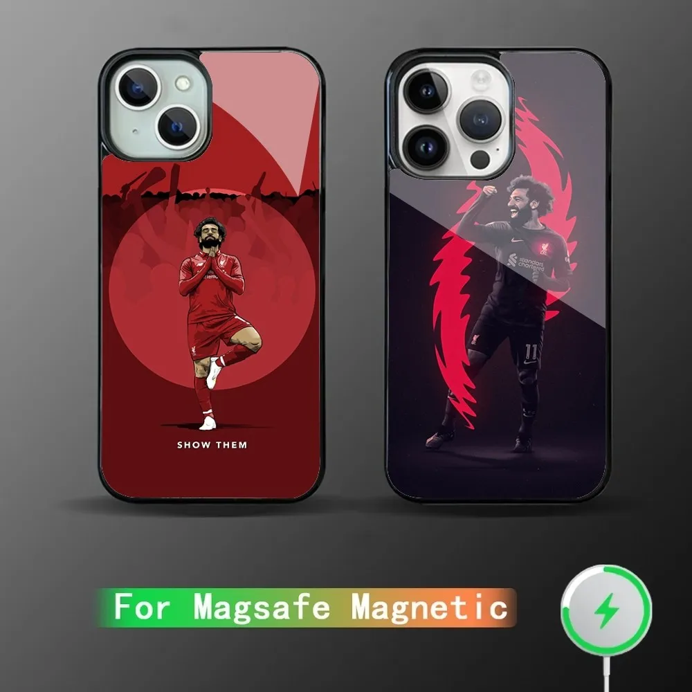 Mohamed Salah Phone Case Strong Magnetic IPhone 15 14 13 Pro Max 11 12 Mini Alex Mirror Magsafe Wireless Charging Cover