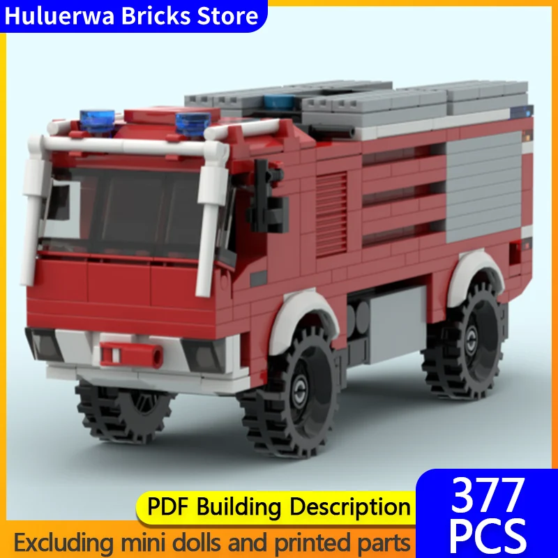 

Модель городской автомобиль MOC, строительные кирпичи, лесная пожарная машина, модульная технология, детские праздничные подарки, сборные игрушки, костюм