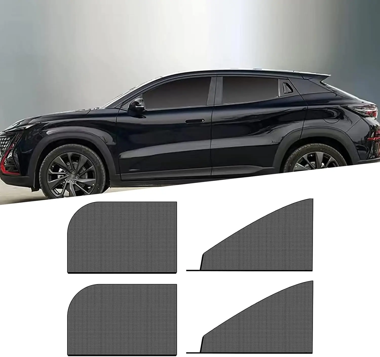 4Pcs Car Sunshade Curtains Anti-UV Side Window Shades Car Curtains Nti-mosquito Mesh Net Protection Repellent Auto Accessories