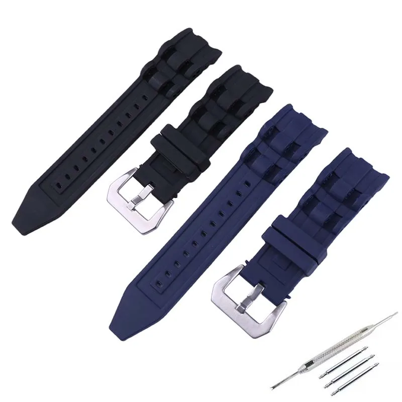 26mm Rubber watch strap accessories pin buckle compatible for Invicta Pro Sport Diver silicone sports wristband men Watch chain