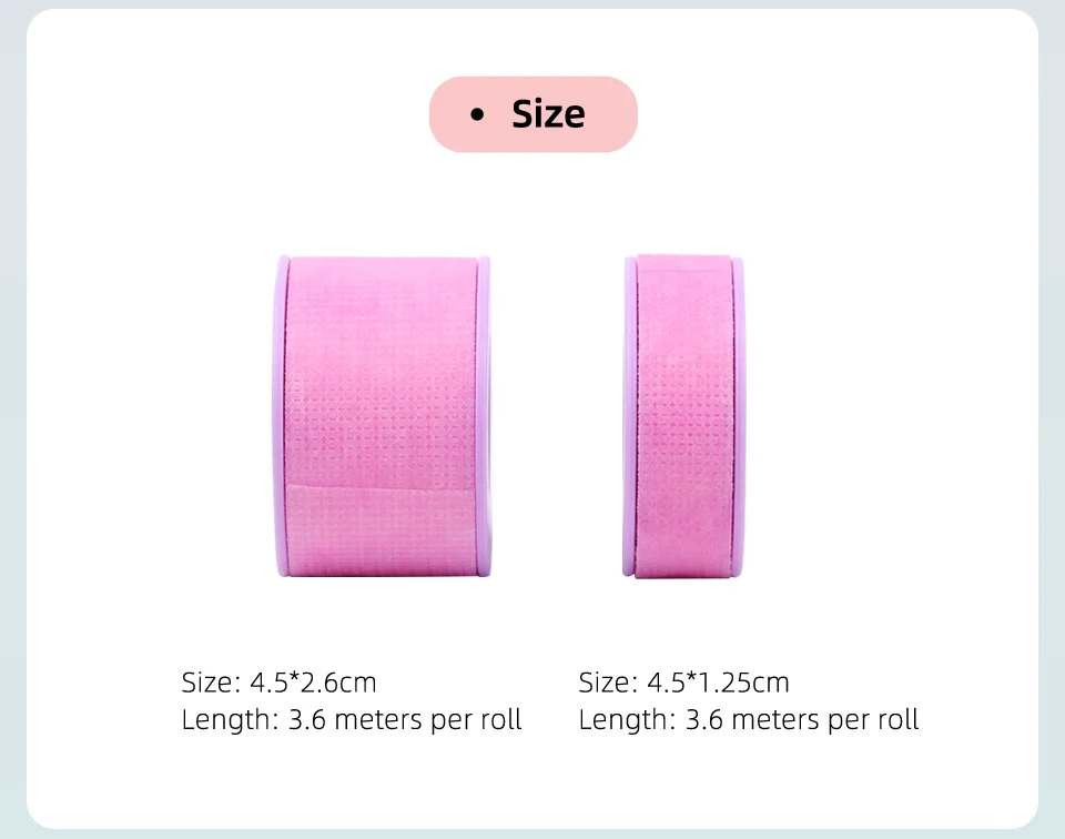 Neue Farbe Vlies Klebeband Aufkleber atmungsaktiv empfindlich beständig mikro poröse Wimpern verlängerung Silikon Gel Wimpern band Make-up-Tool – Detail 14