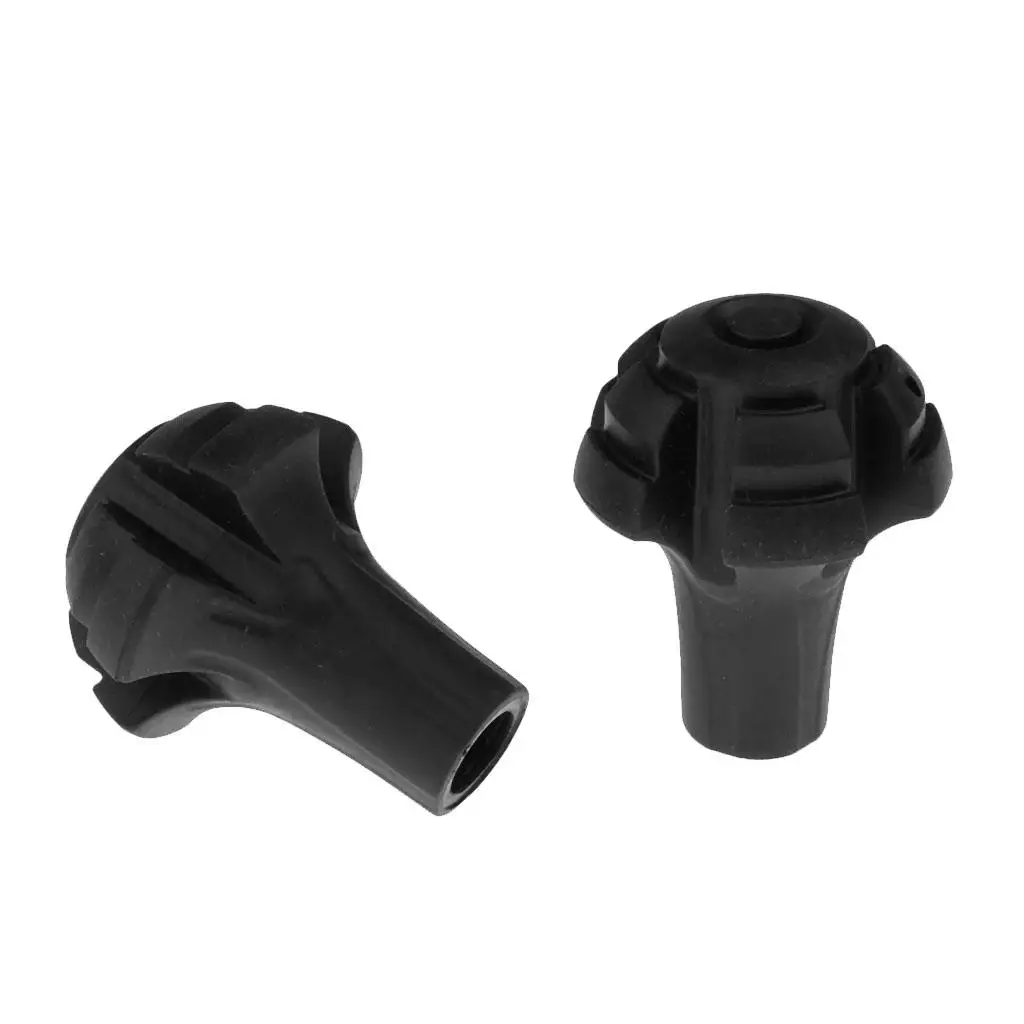 2 Pcs Replacement Rubber Tip End Cap for Trekking Poles Hiking Stick Walking Cane Anti-Slip Wear-Resistant Crutch Feet Pads
