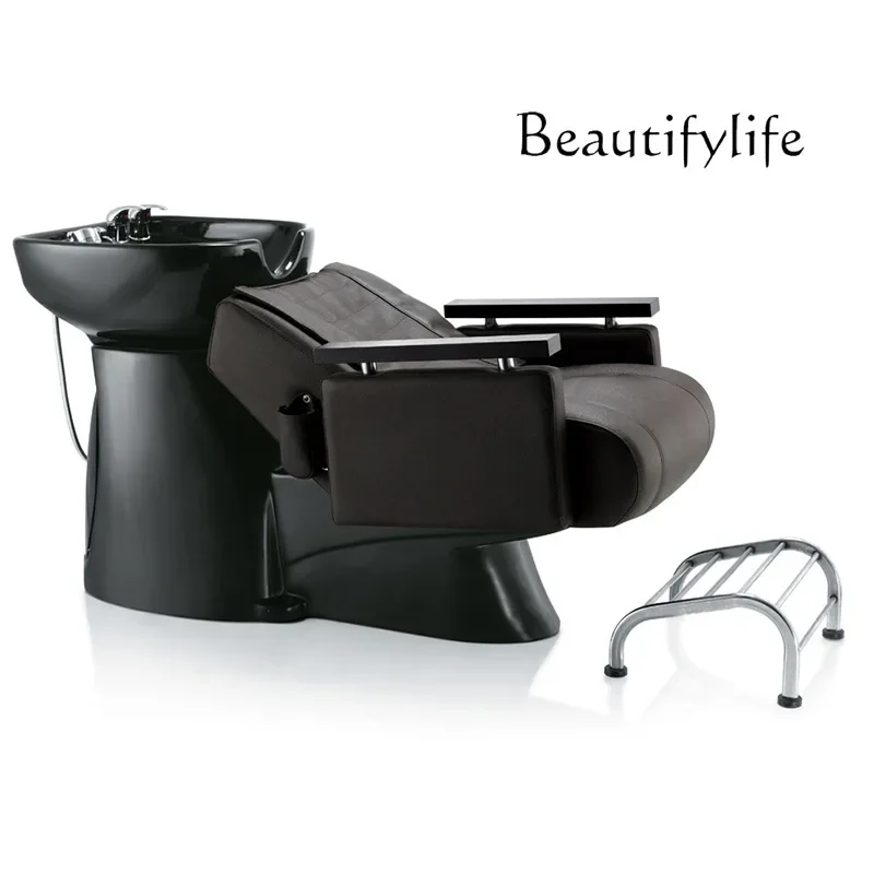 

MM American shampoo bed semi-reclining barber shop special simple shampoo bed hair salon hair shop flush bed semi-reclining