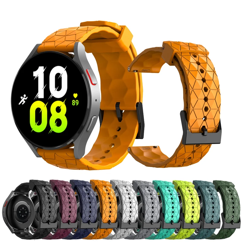 

20mm 22mm Silicone Strap for Samsung Galaxy Watch 5 Pro 4 Classic 44 40mm 42mm 46mm Huawei GT 2/3 Football Pattern Sport Band