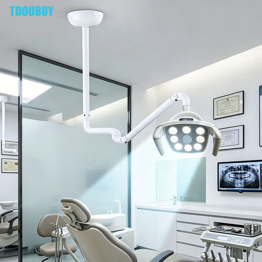 

TDOUBUY Потолочный светодиодный медицинский бестеневой светильник, роскошная хирургическая операционная лампа для стоматологии, больниц, ветеринарии