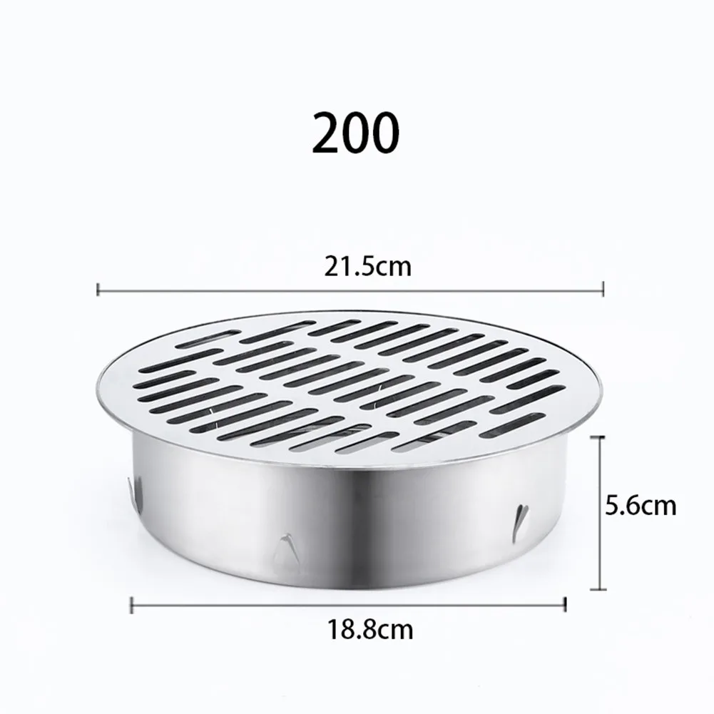 Floor Drain 50mm-200mm Stainless Steel Balcony Drainage Roof Round Floor Drain Cover Rain Pipe Cap PVC Drain Pipe Floor Drain