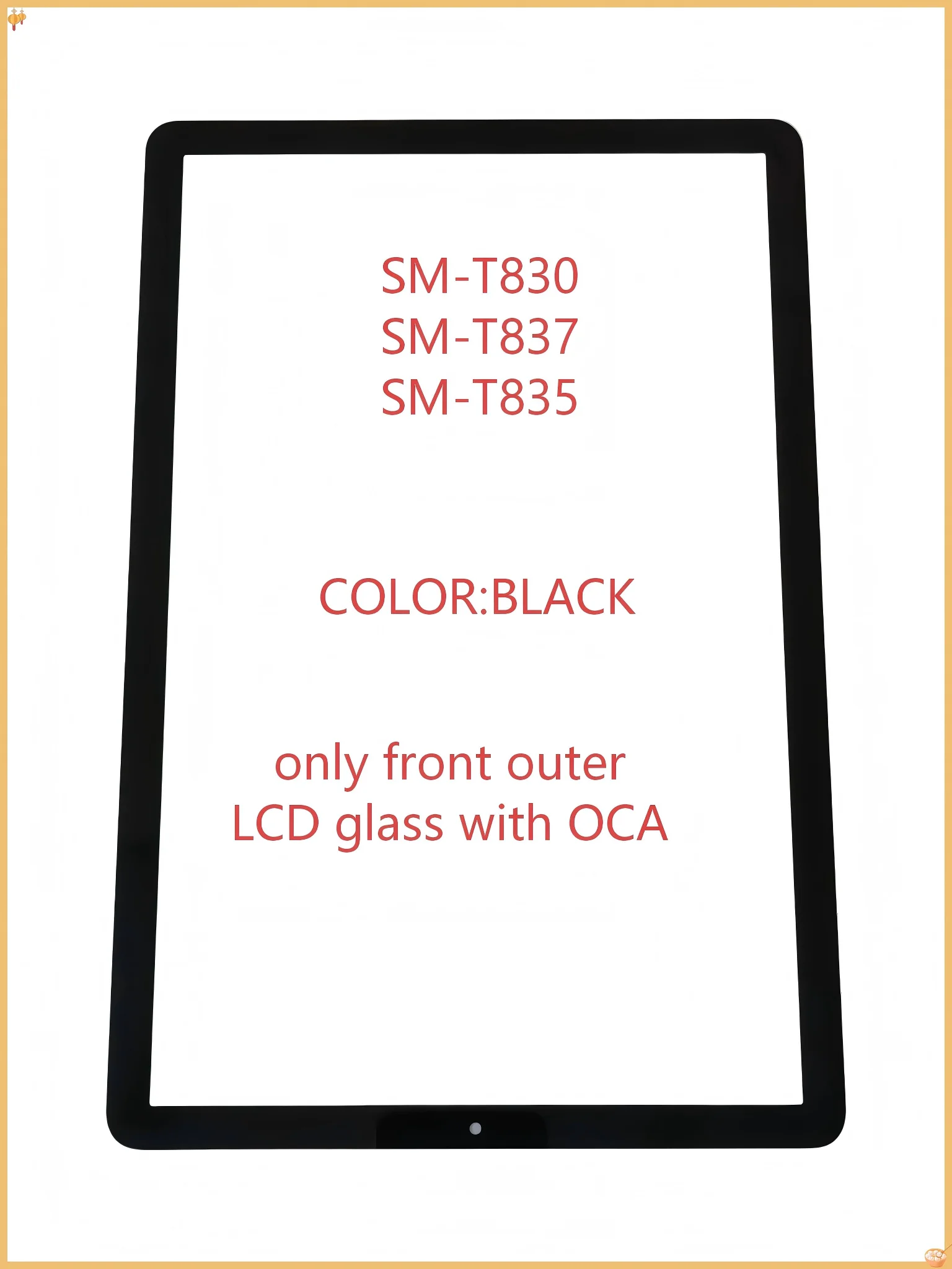 For Samsung Galaxy Tab S4 T830 T835 T837 SM-T830 SM-T837 SM-T835 Touch Screen Panel Tablet Front Outer LCD Glass Lens With OCA