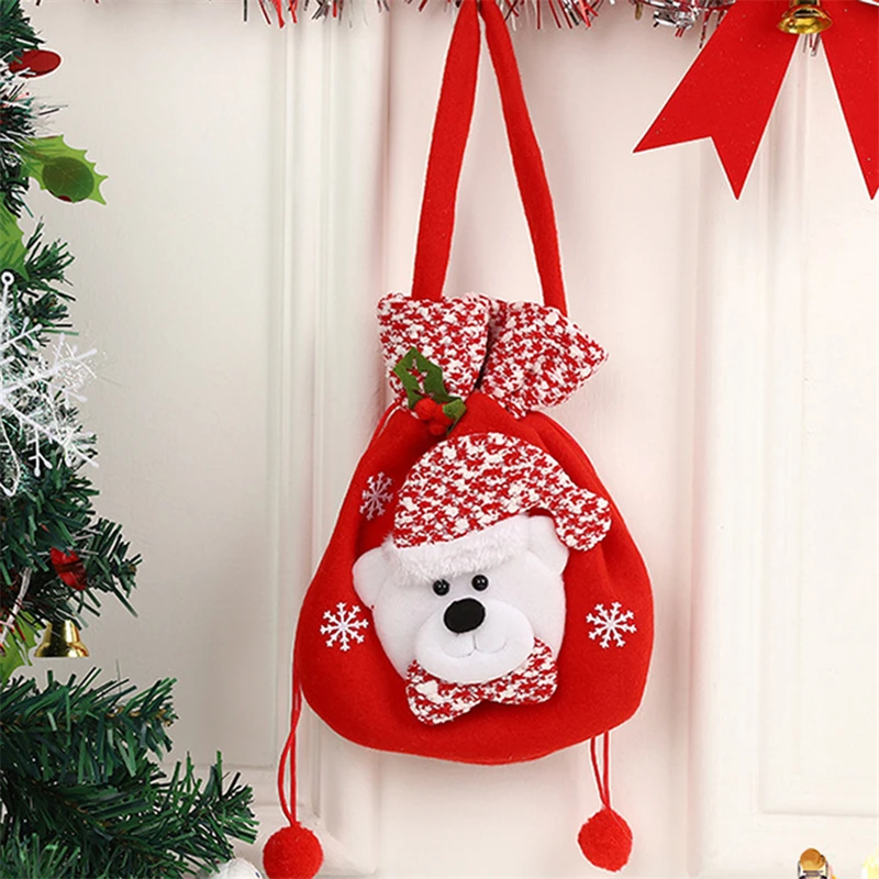 Christmas Stocking Gift Bag Brushed Candy Tote Bag Kids Christmas Eve Apple Bag Christmas Gift Santa Sacks